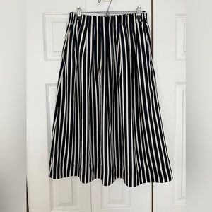 JCrew Striped Navy and White Midi Skirt Size 4